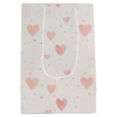 Soft Pink Hearts Gift Bag ミディアムペーパーバッグ (裏面)