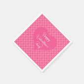 Soft Pink Hearts Valentine Table Napkins スタンダードカクテルナプキン (角)