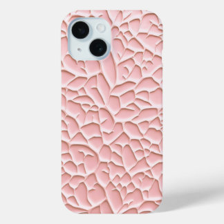 Soft Pink iPhone Case with Textured Relief 15ケース
