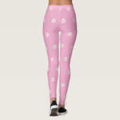 Soft Pink Leggings with Blooming Flower Pattern レギンス (裏面)