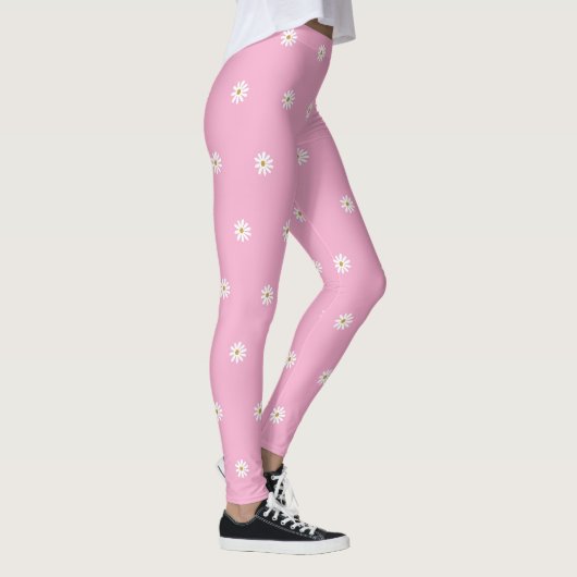 Soft Pink Leggings with Blooming Flower Pattern レギンス (右)