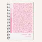 Soft Pink Leopard Vertical Palette Notebook ノートブック (正面)