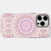 Soft Pink Mandala with Heart and Petal Motifs Case-Mate iPhoneケース (裏面 (横))