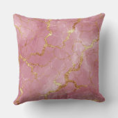 Soft Pink Marble Abstract with Shimmering Gold クッション (裏面)