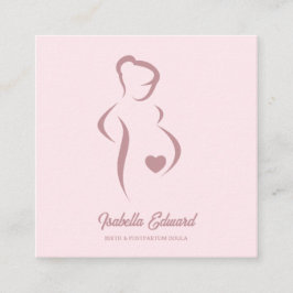 Soft Pink Maternity Doula Identity Illustration コーリングカード