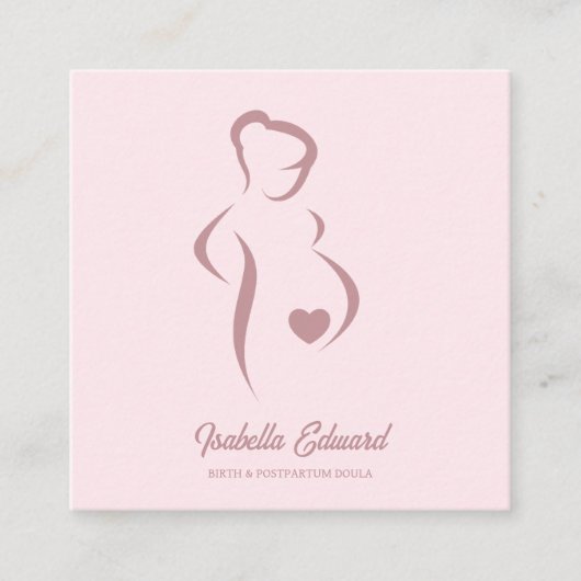 Soft Pink Maternity Doula Identity Illustration コーリングカード (正面)