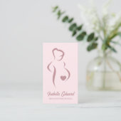 Soft Pink Maternity Doula Identity Illustration 名刺 (スタンド正面)