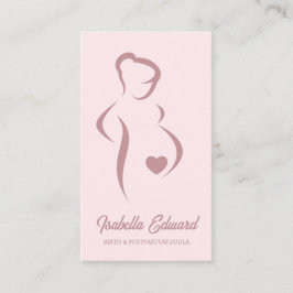 Soft Pink Maternity Doula Identity Illustration 名刺