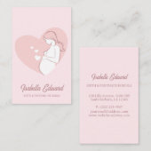 Soft Pink Maternity Doula Identity Illustration 名刺 (正面/裏面)