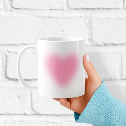 Soft Pink Minimalist Heart Coffee Mug コーヒーマグカップ