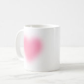 Soft Pink Minimalist Heart Coffee Mug コーヒーマグカップ (正面左)