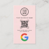 Soft Pink Modern QR Code Google Review 名刺 (正面)