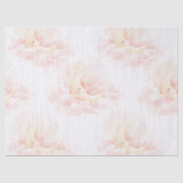 Soft Pink Moon Baby Shower Tissue Paper, Celestial 薄葉紙