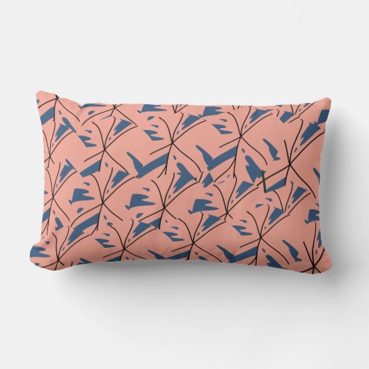  - Soft Pink & Nav ランバークッション (正面)