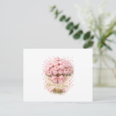 Soft Pink Peonies Bouquet Bloom With Love Postcard ポストカード (スタンド正面)