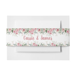 Soft Pink Peony & Eucalyptus Floral Design Wedding 招待状ベリーバンド