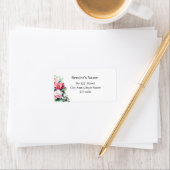 Soft Pink Peony & Eucalyptus Floral Return Address ラベル (インサイチュ)