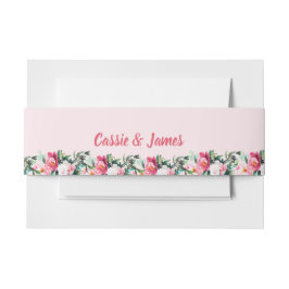 Soft Pink Peony & Eucalyptus Floral Wedding  招待状ベリーバンド