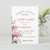 Soft Pink Peony & Eucalyptus Floral Wedding 招待状 (スタンド正面)