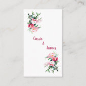 Soft Pink Peony & Eucalyptus Floral Wedding QR エンクロージャーカード (裏面)