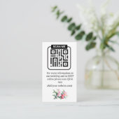 Soft Pink Peony & Eucalyptus Floral Wedding QR エンクロージャーカード (スタンド正面)