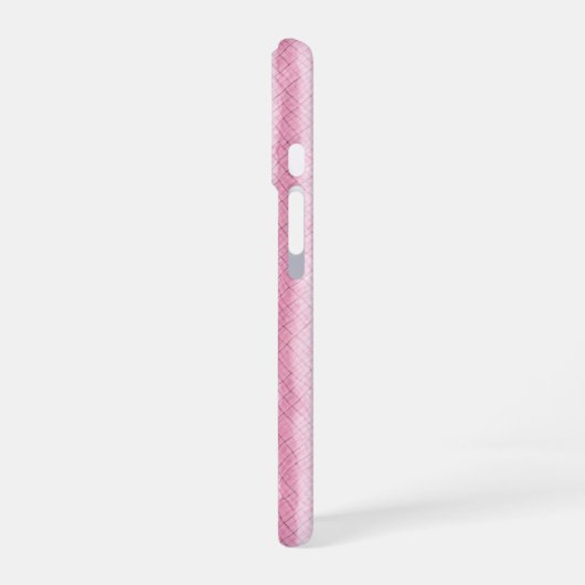 Soft Pink Pleated Texture Phone Case iPhone 16ケース (左側面)