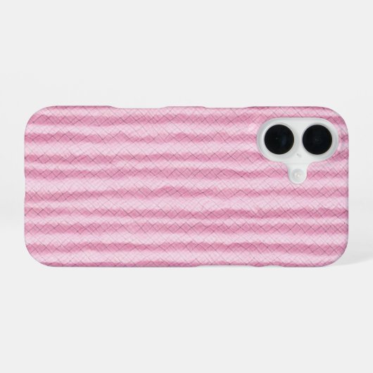 Soft Pink Pleated Texture Phone Case iPhone 16ケース (裏面横)