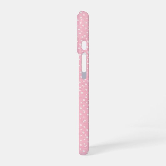 Soft Pink Polka Dot Phone Case iPhone 16ケース (左側面)