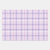 Soft Pink, Purple & White Plaid ラッピングペーパーシート (正面3)