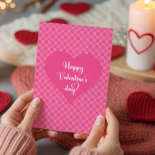Soft Pink Red Hearts Love You Valentine Card シーズンカード