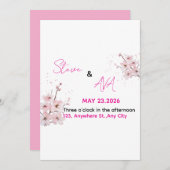 Soft Pink Romantic Wedding Invitation | Elegant &  招待状 (正面/裏面)