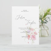 Soft Pink Rose Wedding Invitation 招待状 (スタンド正面)