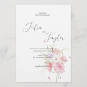 Soft Pink Rose Wedding Invitation 招待状 (正面)