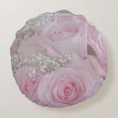 Soft Pink Roses and Baby's Breath ラウンドクッション (裏面)