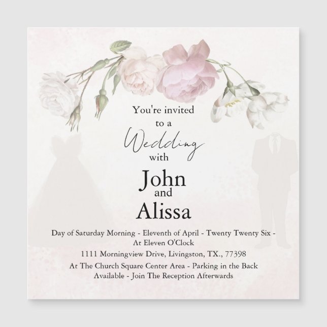 Soft Pink Roses & Bride and Groom Collection (正面)