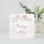Soft Pink Roses & Bride and Groom Collection サンキューカード (スタンド正面)