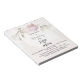 Soft Pink Roses & Bride and Groom Collection ノートパッド (アングル)