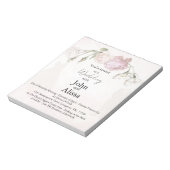 Soft Pink Roses & Bride and Groom Collection ノートパッド (回転)
