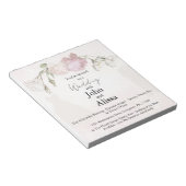 Soft Pink Roses & Bride and Groom Collection ノートパッド (アングル)