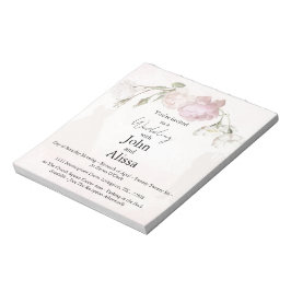 Soft Pink Roses & Bride and Groom Collection ノートパッド