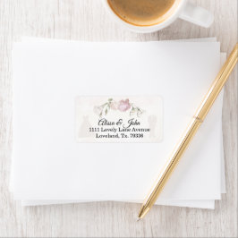 Soft Pink Roses & Bride and Groom Collection ラベル