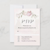 Soft Pink Roses & Bride and Groom Collection 出欠カード (正面)