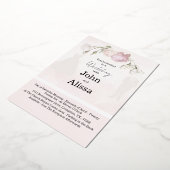 Soft Pink Roses & Bride and Groom Collection 箔招待状 (回転した状態)