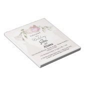 Soft Pink Roses & Bride and Groom Collection Notep ノートパッド (アングル)