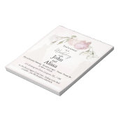 Soft Pink Roses & Bride and Groom Collection Notep ノートパッド (回転)