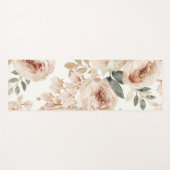 Soft Pink Roses Watercolor Floral Print Botanical ヨガマット (正面(横))