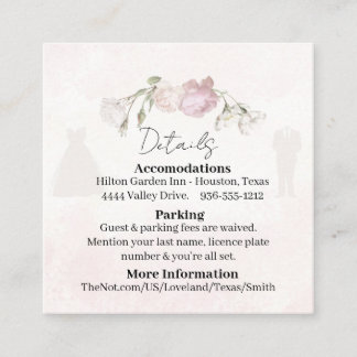 Soft Pink Roses Wedding Collection エンクロージャーカード