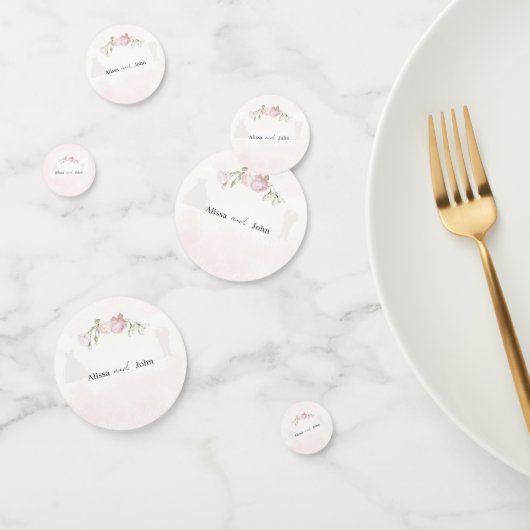 Soft Pink Roses Wedding Collection Table Confetti コンフェッティ (グループ)