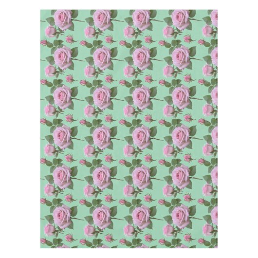 Soft Pink Roses With Subtle Lavender Highlights  テーブルクロス (正面)