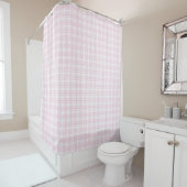 Soft Pink Shower Curtain Chic Tartan Bathroom シャワーカーテン (インサイチュ)